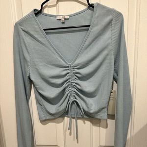 Baby Blue Ruched Top